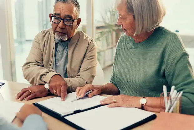 an old couple getting consultation