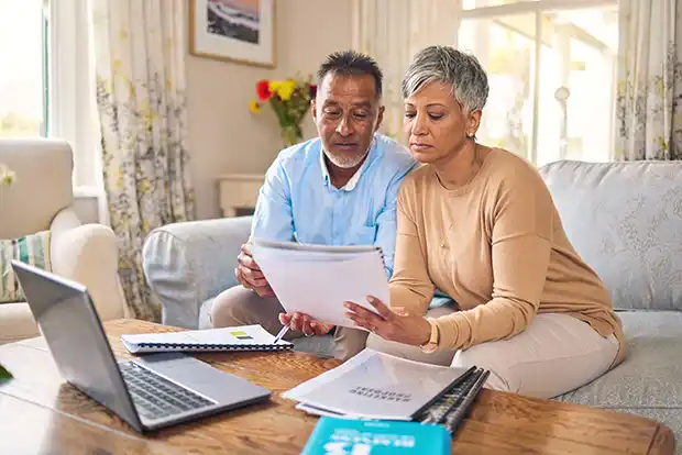 old couple planning financially