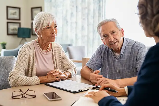 an old couple getting consultation